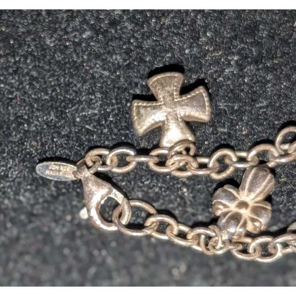 Sterling Silver JCM 925 Mauritius Charm Bracelet 11 Cross Charms by Jacmel Jewel - Picture 8 of 16